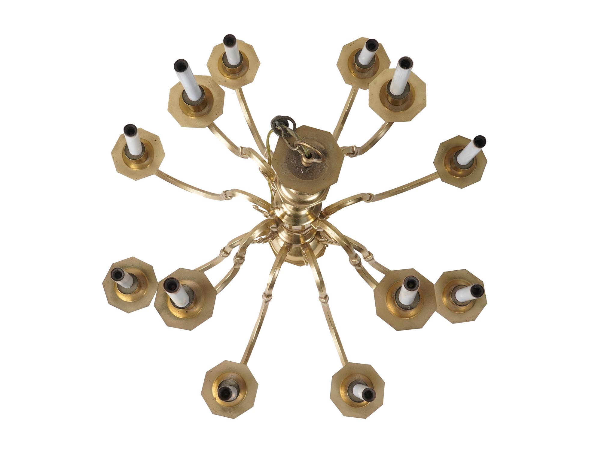 VINTAGE BRASS WILLIAMSBURG STYLE CHANDELIER PIC-1